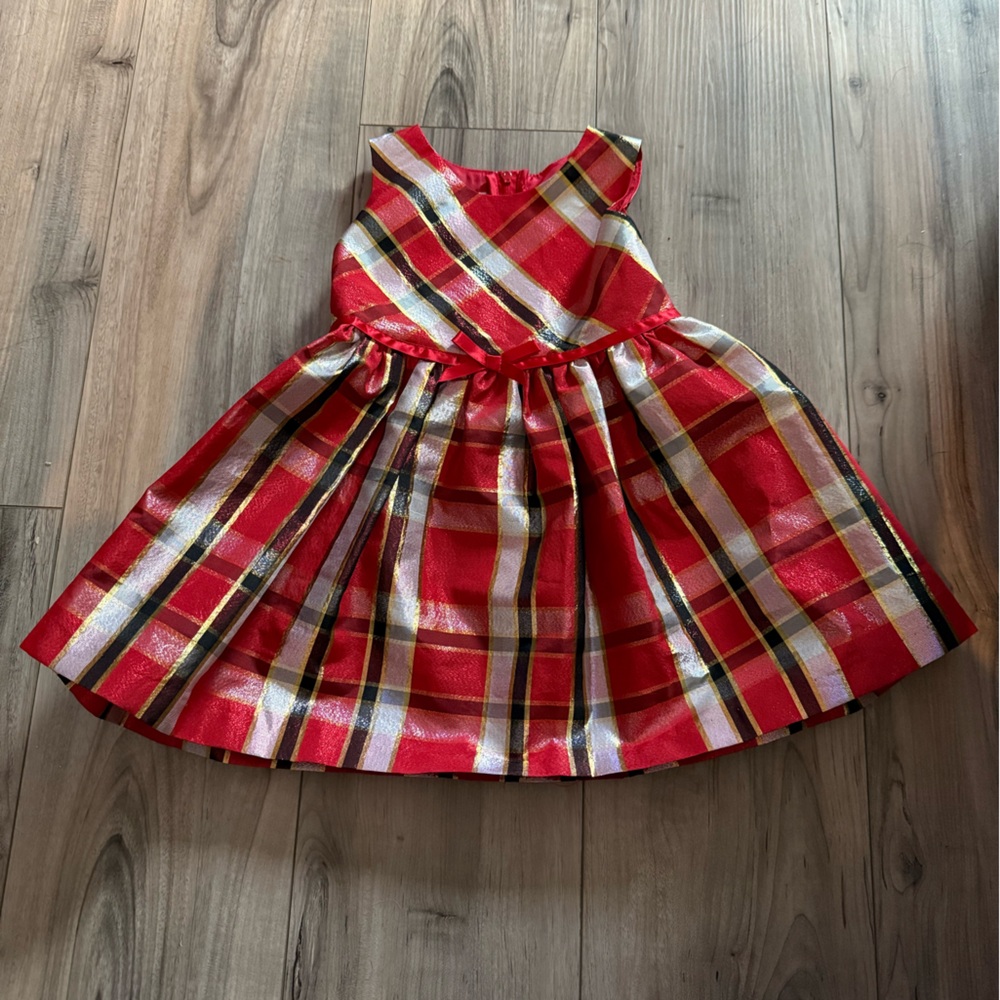 Bonnie Jean Red Plaid Sleeveless Dress Size 2T